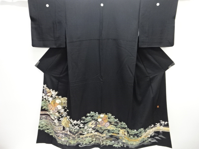 JAPANESE KIMONO / TOMESODE / HAKUOKI / DRUM & FLOWER / ARTIST WORK 